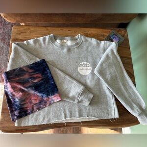 Brandy Melville John Galt crop sweatshirt womens Gray California bandeau tie dye